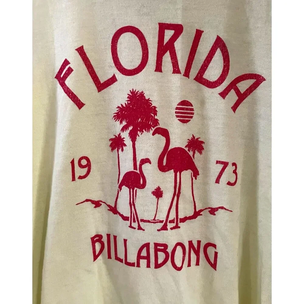 Billabong Florida 1973 Graphic Tank Top -‎ Pale Yellow - Size XS